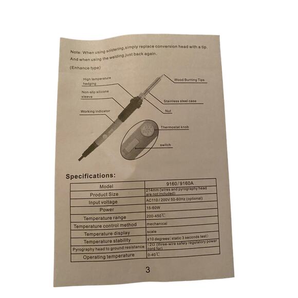 Catness Pyrographic Set Wood Sodering Set Tips Stencils - Picture 3 of 8